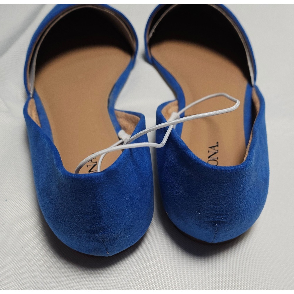 Merona Blue Poppy D Orsay Pointed Toe Flats Shoes Women's Size 6 - Picture 5 of 11